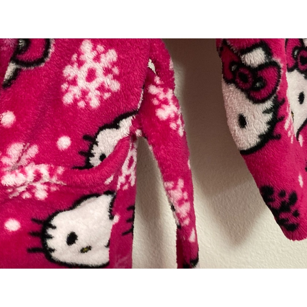 Hello Kitty Sanrio Pink Bathrobe Girls Size Small 2013 Belted Pockets Soft - Picture 7 of 10